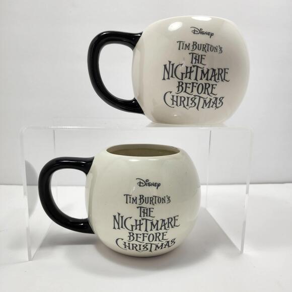 Disney Mugs (x2) 2 sided Nightmare Before Christmas Jack Skellington Tim Burton - Picture 3 of 11
